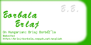 borbala brlaj business card